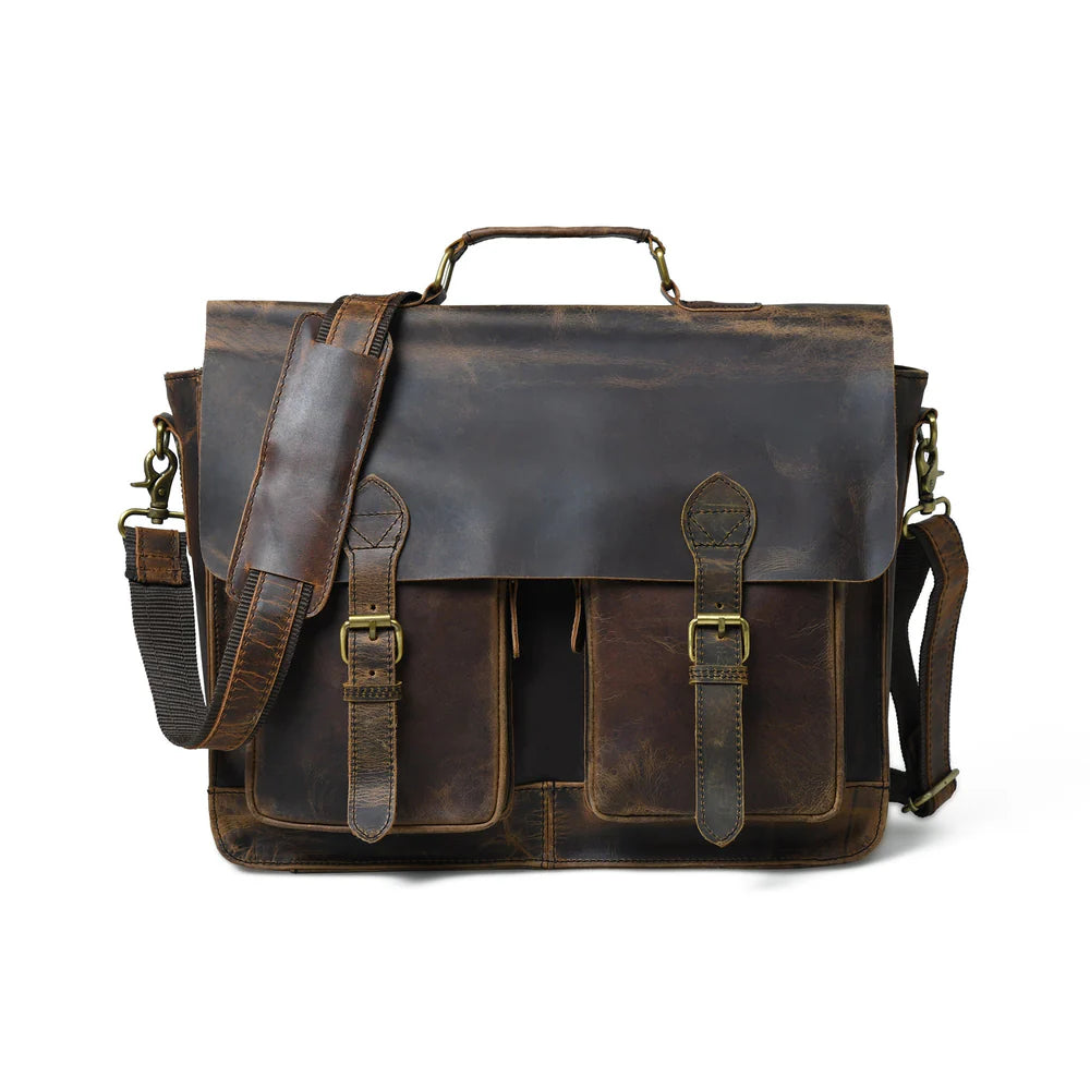 The Buffalo Leather Messenger Bag Computer Leather Bag – MaheTri LLC