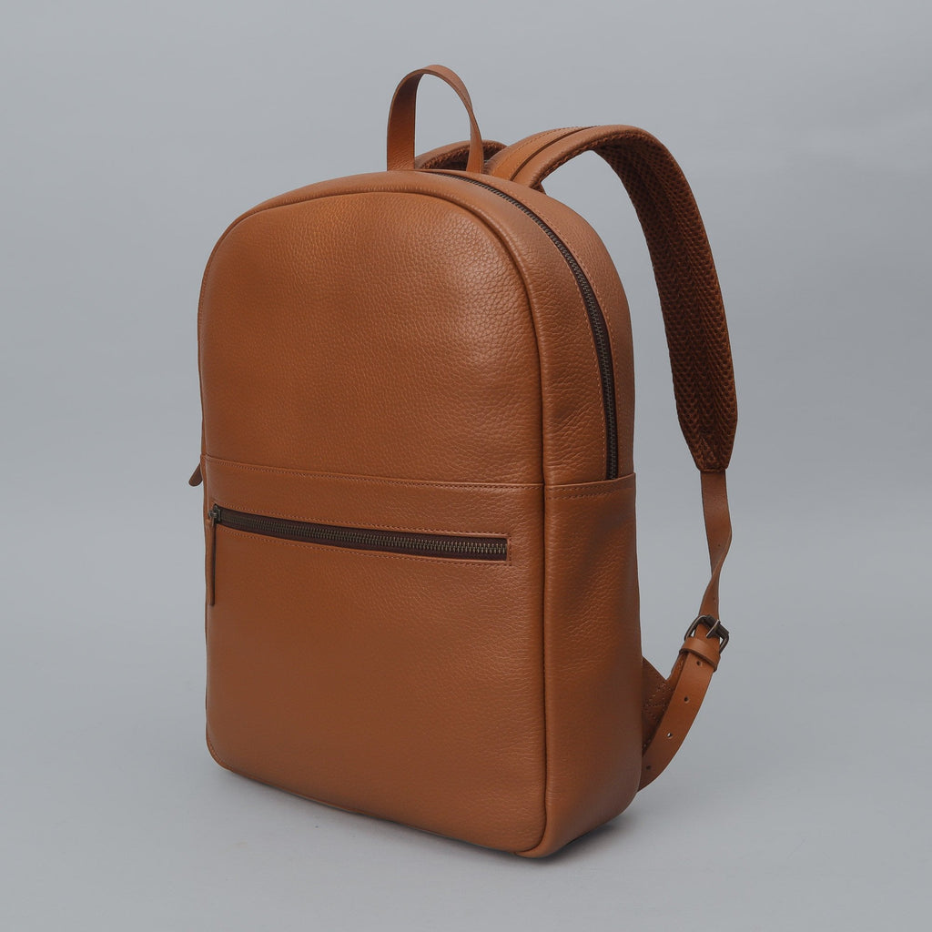 Tan Leather backpack for men