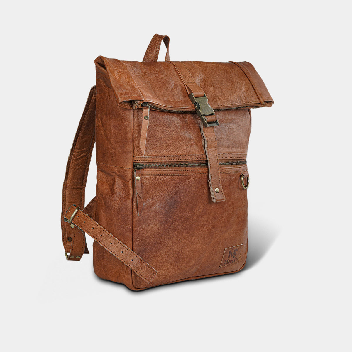 Leather Roll Top Rucksack Backpack – MaheTri LLC
