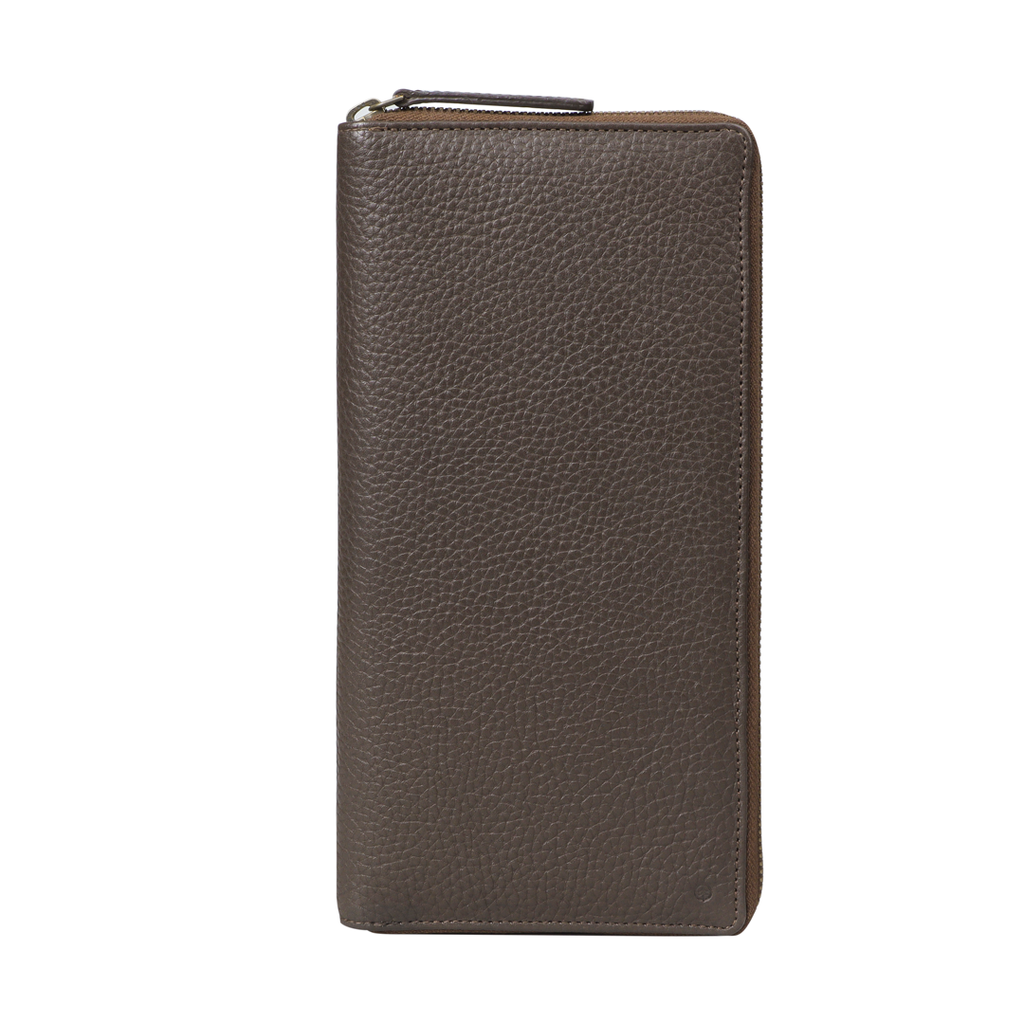 brown leather cheque book wallet