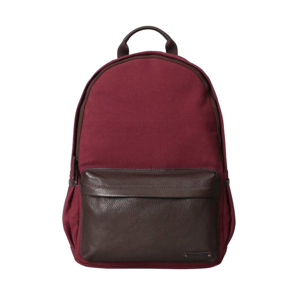 maroon canvas backpack