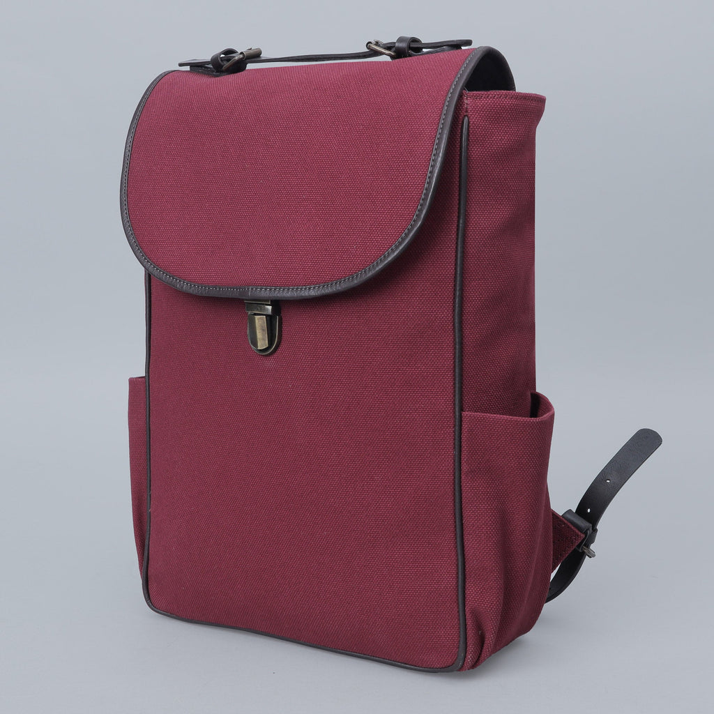 maroon canvas backpack for men