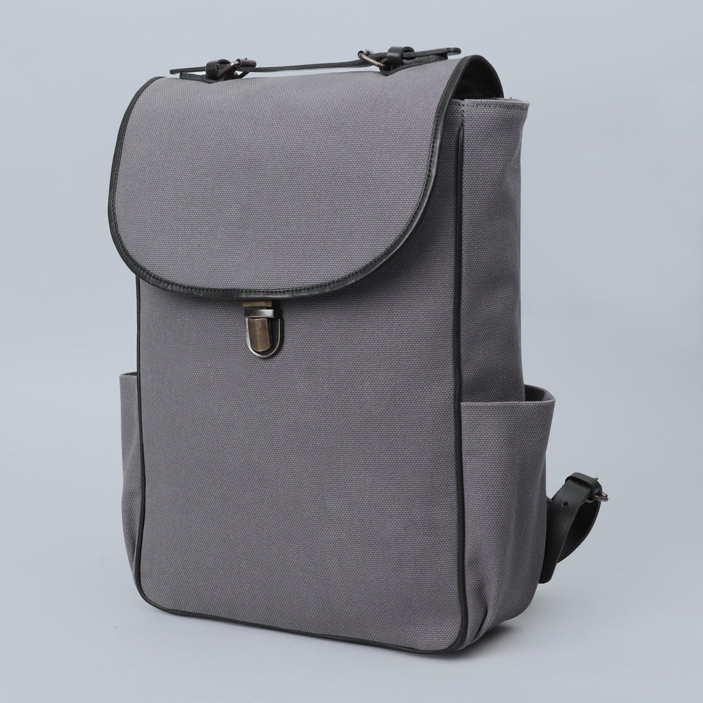 grey canvas briefcase for men