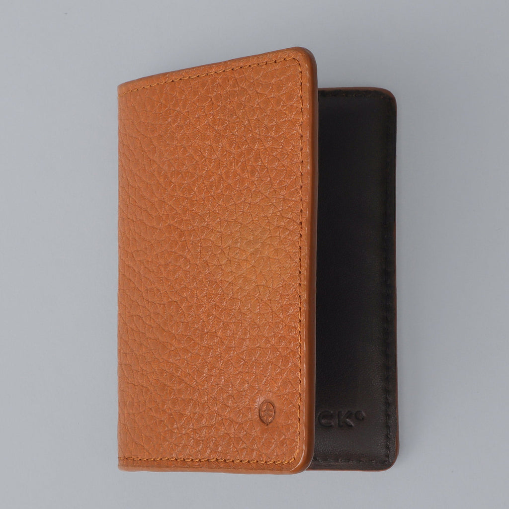 Tan business card leather wallet