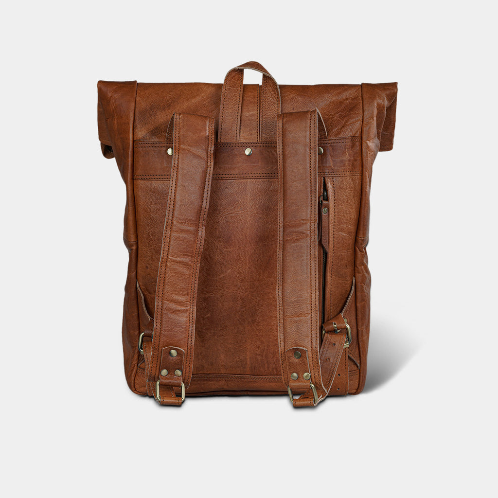Leather Roll Top Rucksack Backpack – MaheTri LLC