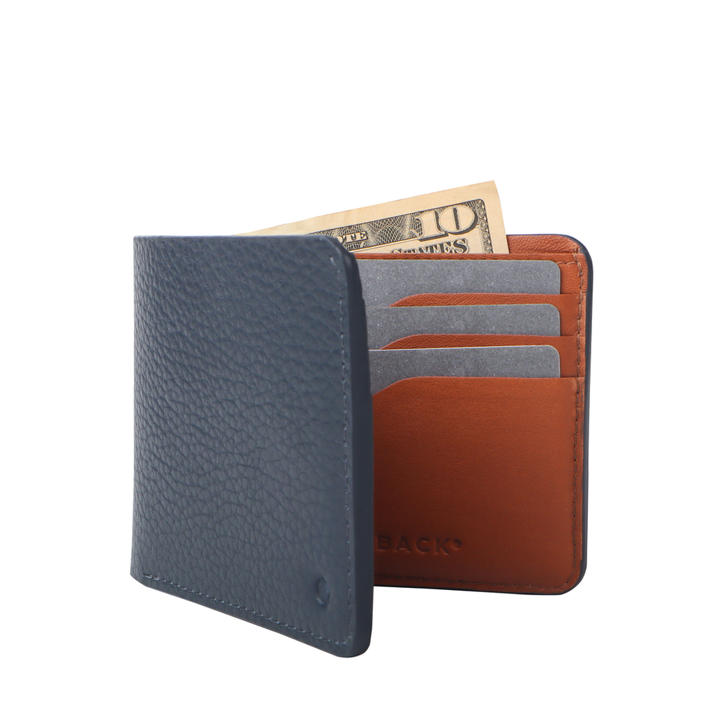 Navy leather Bi-fold wallet